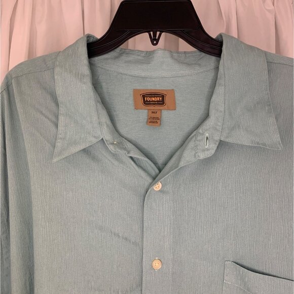 Foundry Seafoam Big and Tall Button Down Shirt 3XLT - Picture 5 of 6